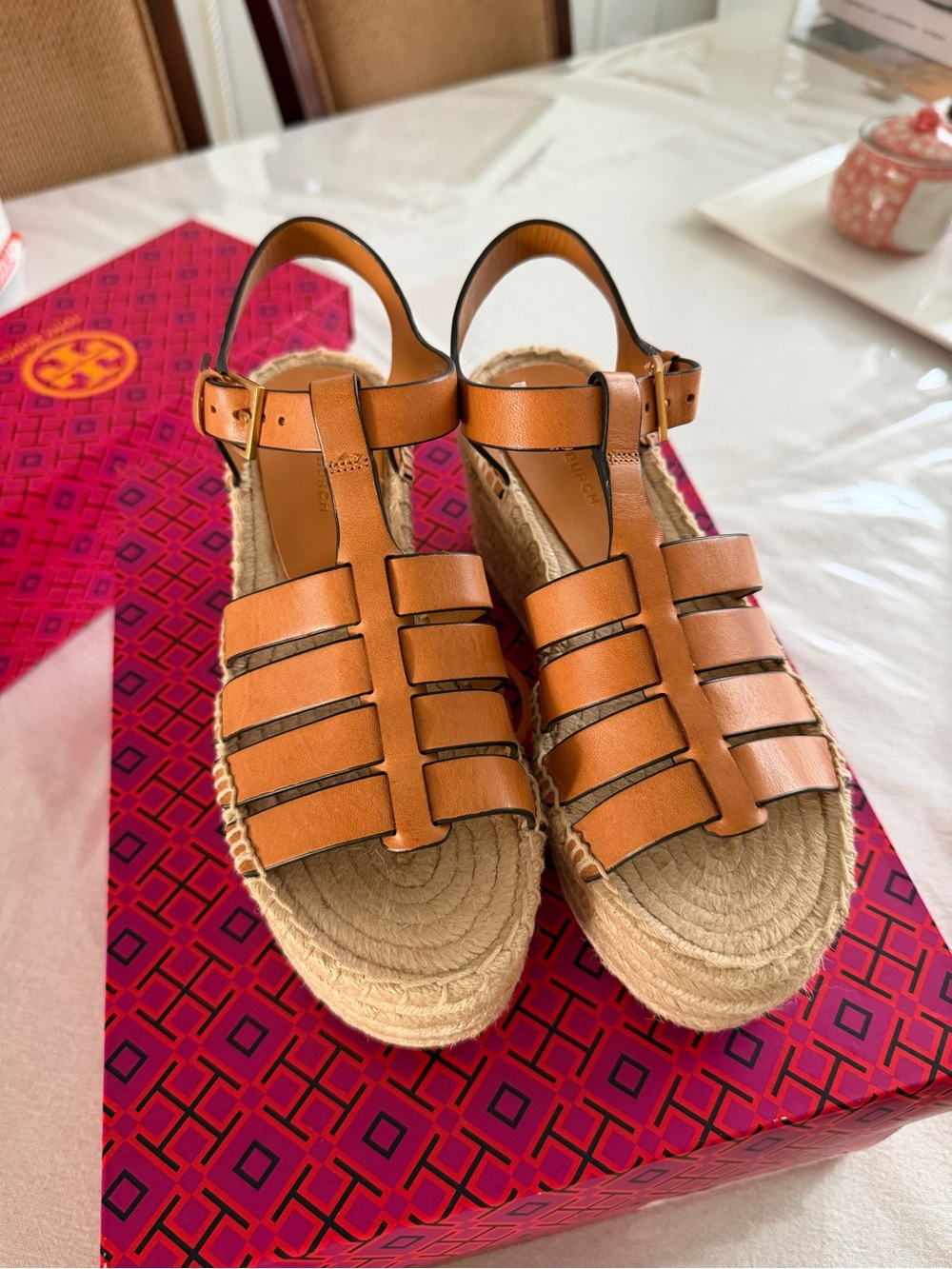 TORY BURCH FISHERMAN ESPADRILLE WEDGE